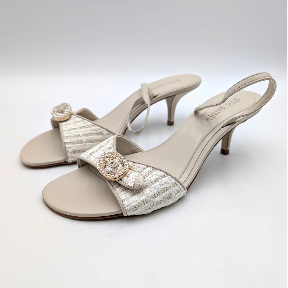 Steve Madden Henrietta Slingback Sandals Women's Ivory Size US8.5M EU39